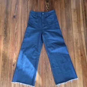Zara Dark Blue Wide-Leg Jeans